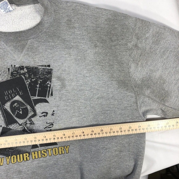 VTG MARTIN LUTHER KING JR SWEATSHIRT ADULT XL DOUBLE SIDED GRAY DISCOLORED - Picture 14 of 15